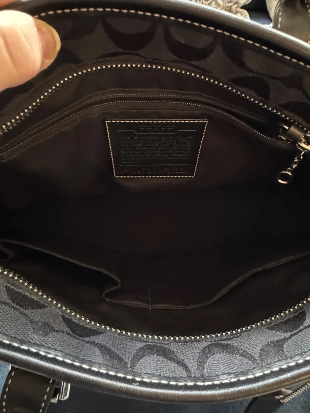 Coach Hampton Signature Jacquard Satchel (F11220) — Black